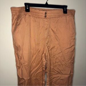 Nine West Womens XL Beige/Pink 100% Lyocell Mid Rise Elastic Waist Jogger Pants